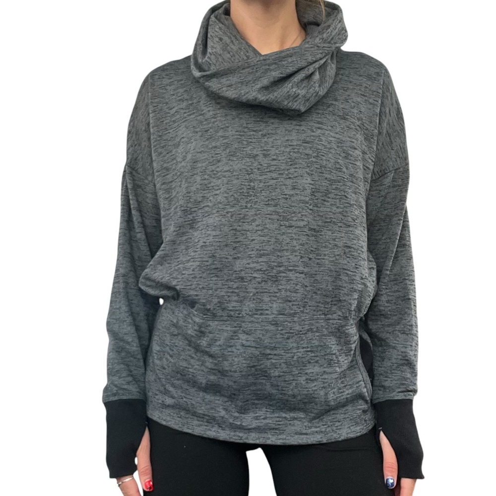 Athleta Womens S Charcoal Heather Batwing and Robin Cowl Neck Sweatshirt #918996 - Picture 13 of 14